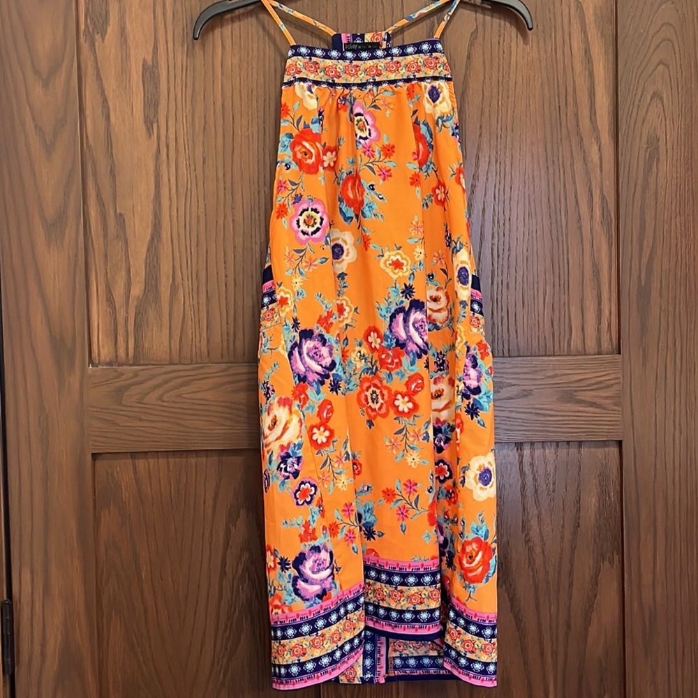 Orange floral dress